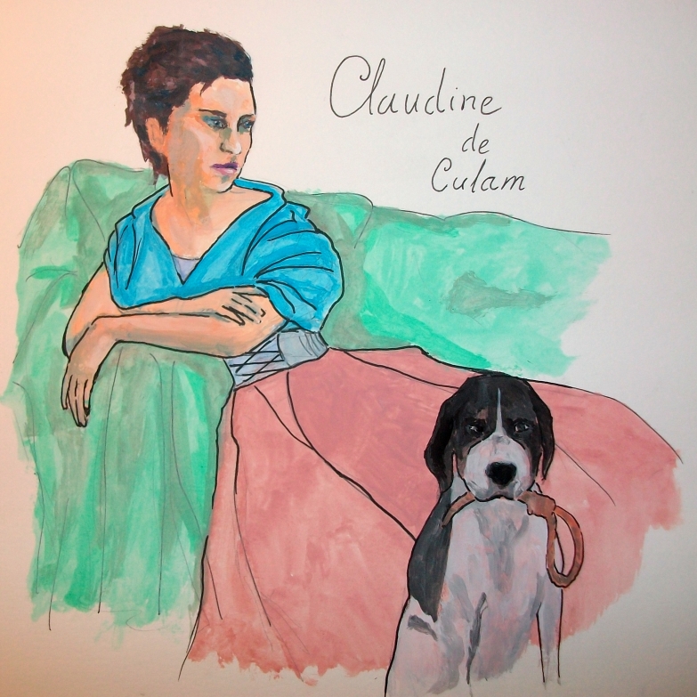 Claudine de Culam and her dog